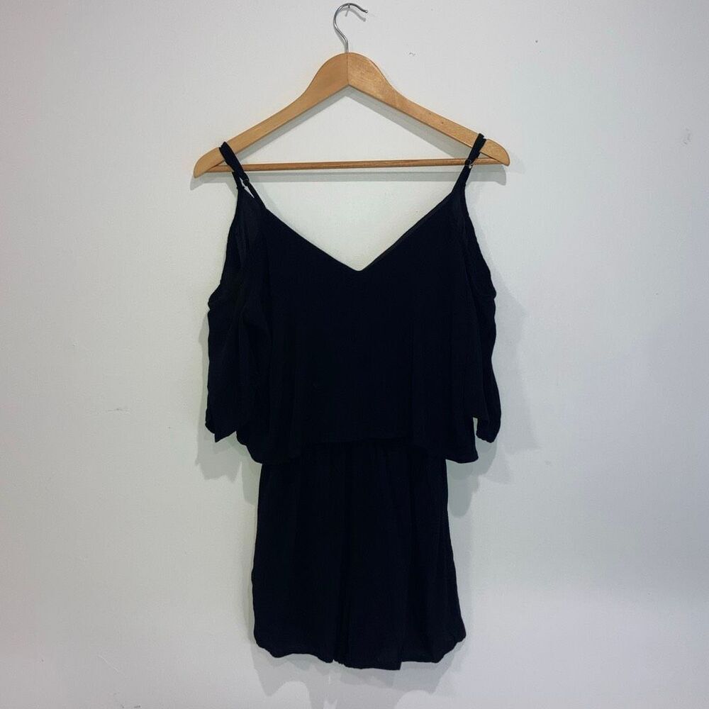 Audrey 3+1 Black Cold Shoulder Romper size Medium